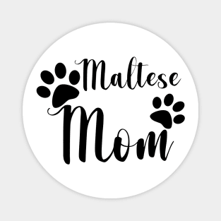 Maltese Mom Black and White Graphic Design Magnet